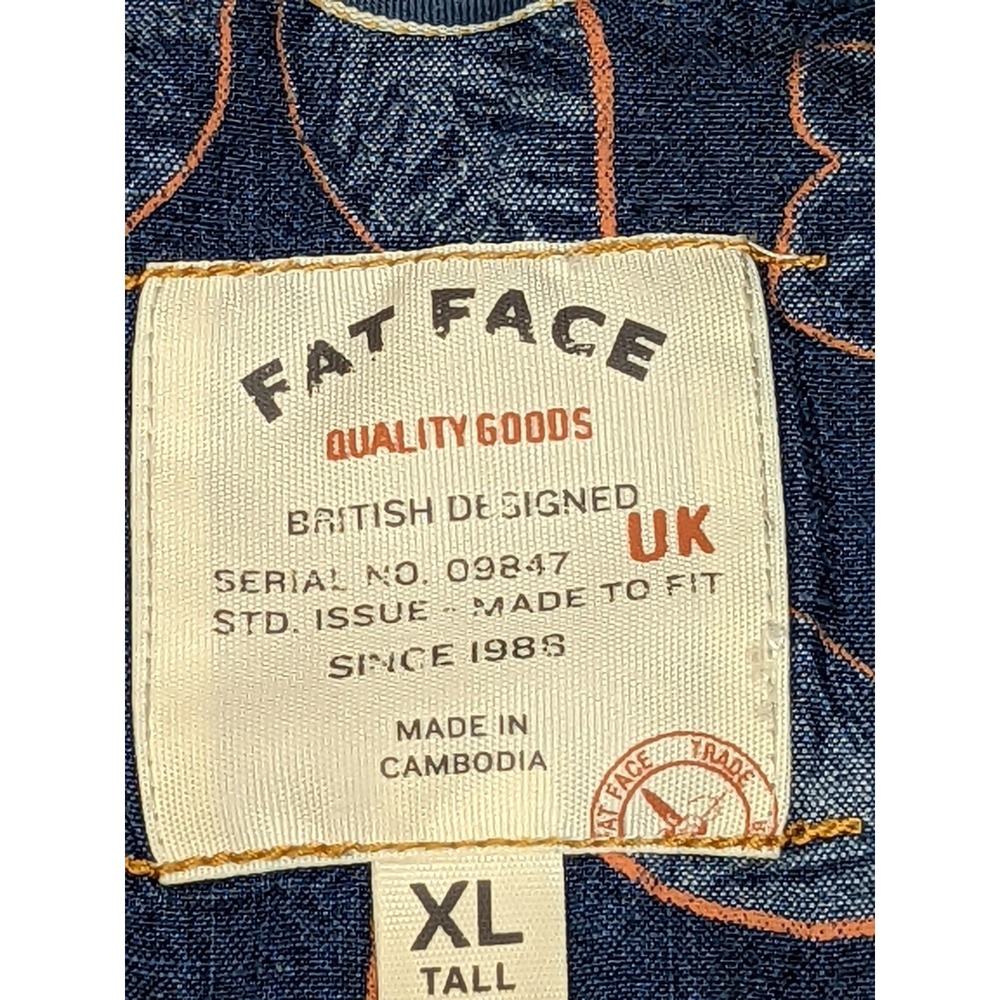 Fat Face Hawaiian Shirt Floral Short Sleeve‎ Button Up UK British Mens XLT Tall - Picture 7 of 15